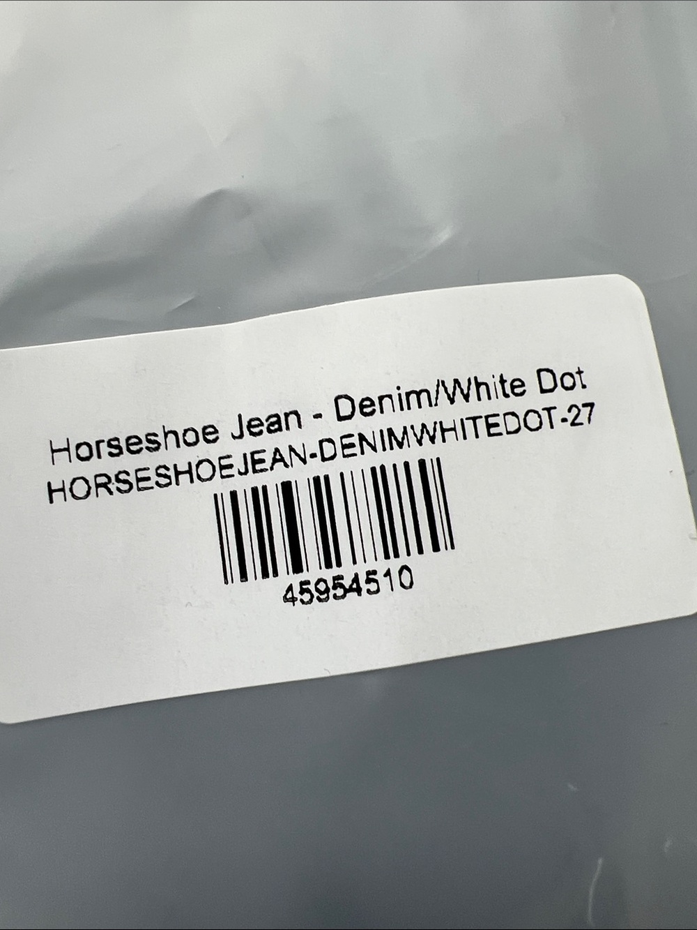 PARKE Denim White Polka Dot Horseshoe Jeans Size 27 New In Bag NWT - Picture 3 of 6